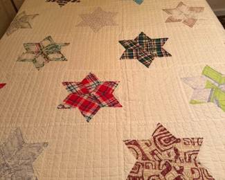 Vintage Eight-Point Star Patchwork Quilt
