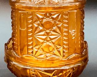 Vintage Amber Glass Fairy Lamp