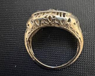 Art Deco Filigree Engagement Ring