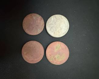 US Coin Assortment Three Large Cents and One Buffalo Nickel