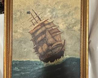 Vintage Maritime Ship Painting