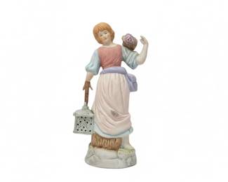 Vintage Porcelain Figurine of a Woman with Lantern sixth image