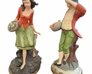 Vintage HomCo Porcelain Peasant Figurines fourth image