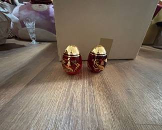 Murano Italian Ruby Red Glass Eggs