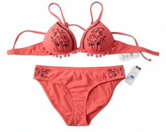 Time and Tru Floral Embroidered Bikini Set fourth image