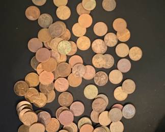 Collection of Wheat Penny Coins