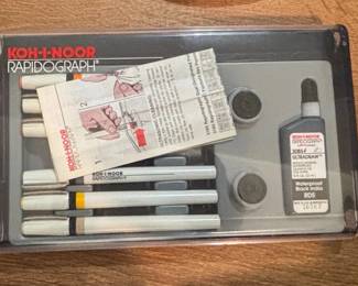 Vintage KohINoor Rapidograph Technical Pen Slim Pack Set