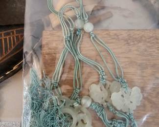 Jade silk necklace