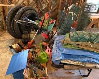 Tiller, Weed Eater, Wheelbarrow  Other Gardening Tools