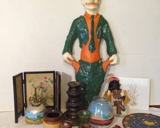 Eclectic Decor Including Giant Clown