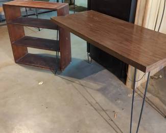 Bookshelf, Hairpin Leg Table