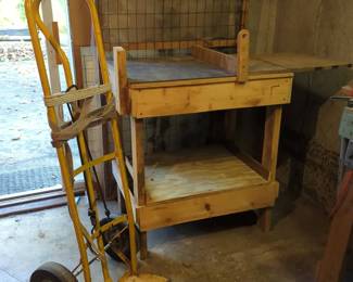 Wood Worktable and Dolly