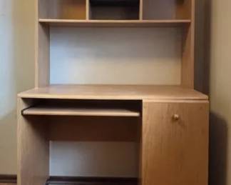 Pressed Wood Computer Desk with Attached Hutch On Wheels