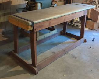 Large Vinyl Upholstered Top Table
