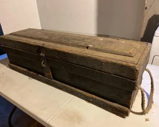 Vintage Possibly Antique Wooden Shipwrights Chest