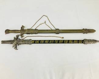 Cast Metal Decorative Swords in Scabbards