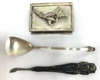 Sterling Silver Spoon, Matchbox and More