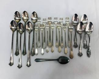 Silverplate Flatware and Tea Infuser