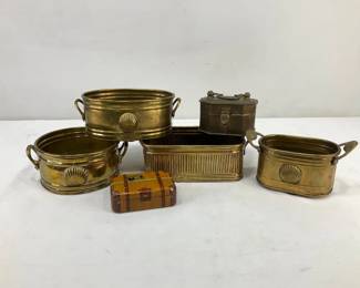 Brass Planters, Lidded Brass Box and More