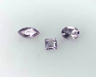 Three Amethyst Gemstones