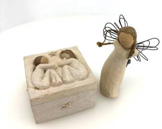 Willow Tree Friendship Keepsake Box and a Willow Tree Angel Figurine Sculpted by Susan Lordi