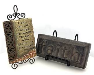 VintageStyle Christian Home Decor Lot  Philippians 413  Faith Plaques