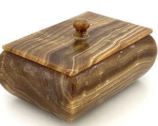Vintage AlabasterMarble Jewelry Box