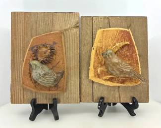 Vintage 1960s Stoneware Bird Wall Decor