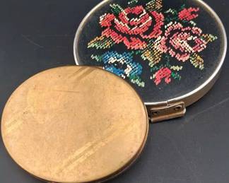 Vintage Foldout Mirror and Powder Box