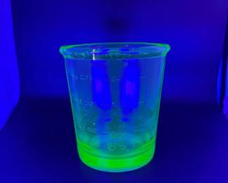 Vintage DB Uranium Glass Measuring Cup