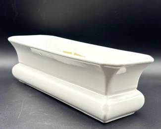 Vintage Abingdon USA White Rectangular Ceramic Planter