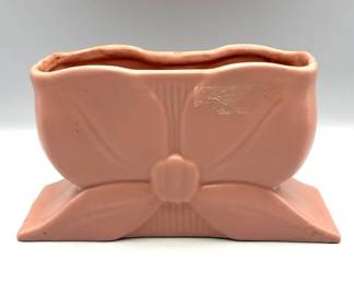 Vintage Abingdon USA Pink Ceramic Bow Planter