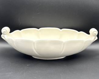 Vintage Abingdon Pottery USA Model 480 Oval Console Bowl White Art Pottery