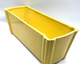 Vintage Abingdon USA Yellow Ceramic Planter Ribbed Rectangular Art Pottery Planter