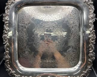 Vintage WebsterWilcox SilverPlated Square Serving Tray