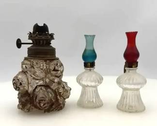 Three Antique Miniature Lamps