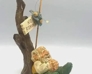 Vintage 1997 David Frykman Portfolio The Fisherman Folk Art Figurine