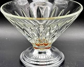 Vintage Gorham Crysta Bowl SherbetsIce Cream Screw on Sterling Silver Base