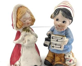 Vintage CeramicBisque Porcelain Christmas