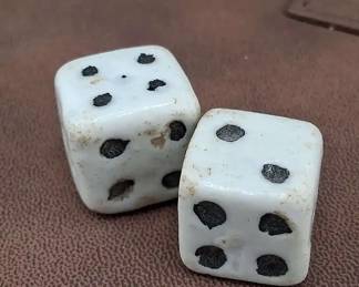 Vintage Ceramic Hand Painted Dice