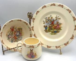 Royal Doulton Bunnykins 3Piece Childrens Dinnerware Set  Plate Bowl Mug