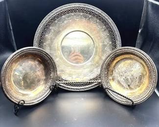 Reed  Barton SilverPlated Serving Platters  Bowl Set  3 Pieces  Vintage