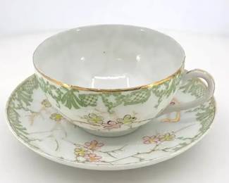 Vintage Tea Cup, and Saucer Set HandPainted Japan