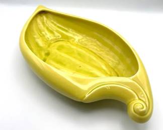 Vintage MidCentury Modern Chartreuse Ceramic Planter  Console Dish