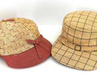 Vintage Woven Straw or Fabric CadetFlatStyle Hats