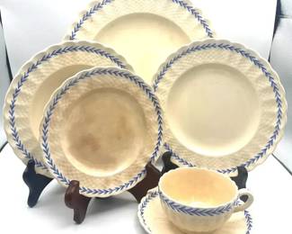 Vintage Copeland Spode Blue  White China  6Piece Lot