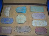 Japanese stamp set made of carved stone