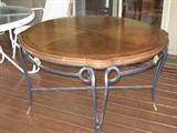 Beautiful Wood Top, Iron Legs Table with 4 chairs