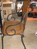 woven seats and backs, very heavy iron frames