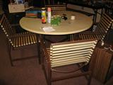 outdoor table with 4 chairs 2 side stools available